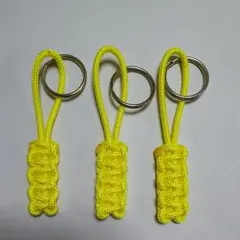 パラコードのキーホルダー・ジップタグ イエロー