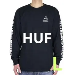 HUF ハフ 長袖カットソー ロンT ブラック Lのサムネイル