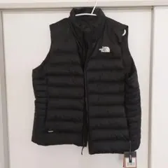 ノースフェイス ダウンベスト US限定 ロゴ刺繍(XXL)黒 190122