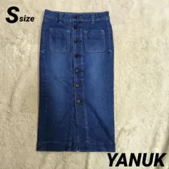 YANUK ヤヌーク フロントボタン タイト デニム スカートのサムネイル