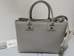 最終値下げ agnes b.レザー トートバッグ 2way グレージュ 牛革