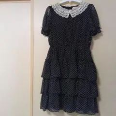 Mezzo Piano ネイビー ドット柄 ワンピース 130