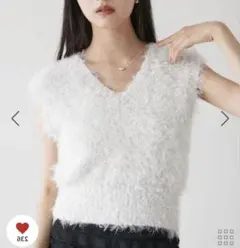 VIS リボンヤーンニットベスト