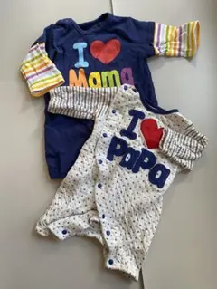 I love Mama & Papaロンパース2点セット　ベビザラス