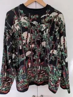 新品タグ GU グラフィックニットプルオーバー beautiful people