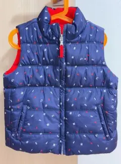 トミーヒルフィガー　両面ダウンベスト アルファベット模様 120cm
