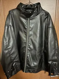 合皮vintage single riders stand jacket S