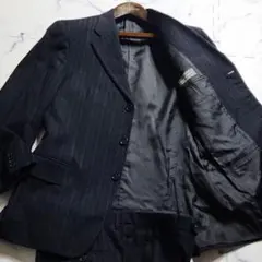 【最高級】エルメネジルド・ゼニア ストライプ　紺 ビジネススーツ 　XL相当 最高級総カシミヤ✨XL相当 エルメネジルドゼニア スーツ ストライプ