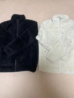 フリースジャケット ブラック アイボリー 2点セット 新品
