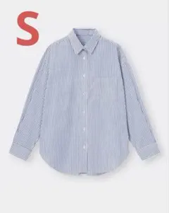 GU ストライプオーバーサイズシャツ S