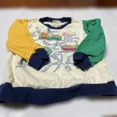 ミキハウスのブランドHOT BISCUITSのトレインルートマップ柄トレーナー