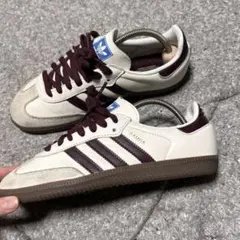 アディダス サンバ OG エミ別注 オフホワイト/マルーン 23cm