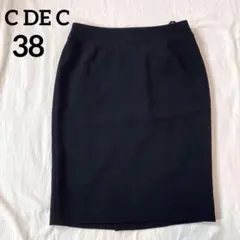 【美品】C DE C タイトスカート ひざ丈 ブラック サイズ38 日本製のサムネイル