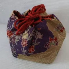 手作り和風花柄巾着袋