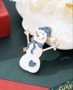 雪だるま　ブローチ