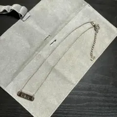 Christian Dior Diorロゴプレートネックレス　シルバー