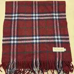 Burberrys バーバリー カシミヤ100% ノバチェックマフラー レッド