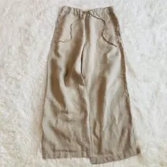 無印良品 リネン100% イージー ワイドパンツ ベージュ M