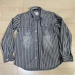 TARKER ネイビー/ホワイト ストライプ シャツ