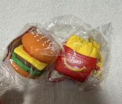 ハンバーガー　ポテト　クリッカー　キーホルダー　2個セット