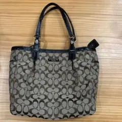 COACH ロゴ柄 ハンドバッグ ベージュ/ブラウン