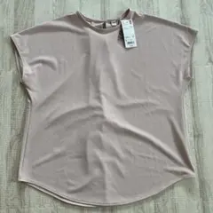 タグ付き　UNIQLO クレープジャージフレンチスリーブT Lのサムネイル