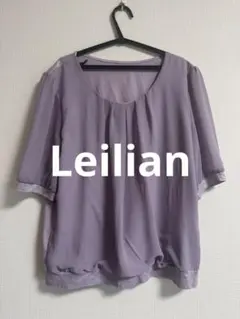 Leilian レリアン シフォンブラウス 半袖 ラベンダー 9号のサムネイル