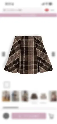 GRL チェック柄フレアスカート