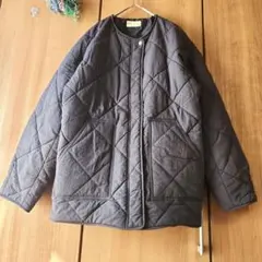 ノーカラー キルティングジャケット