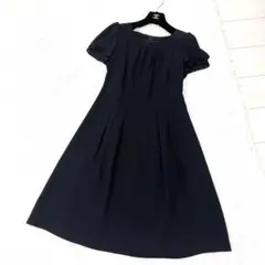 イギン　ワンピース　フレンチスリーブ　ネイビー　セレモニー　お受験ワンピース