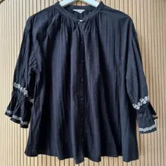 【即日発送】再値下げ！サマンサモスモス ドビー刺繍ブラウス ブラック