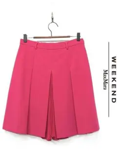 C499/WEEKEND MaxMara ひざ丈スカート タック 40 ピンクのサムネイル