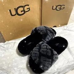 UGG ファーサンダル ブラックのサムネイル