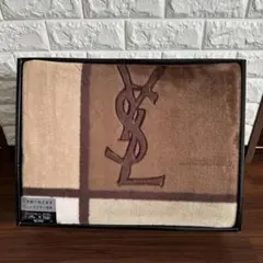 未使用 イヴ・サンローラン アクリルニューマイヤー毛布 YSL ビッグロゴ