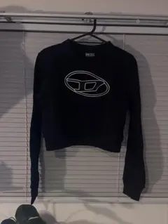 DIESEL クロップドスウェット ブラック