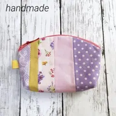 シェル型ポーチ(パッチワーク ピンク)