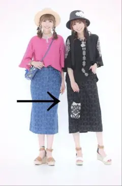 ♡ LOVEカメリアの抜染デニムスカート　ブラック♡のサムネイル