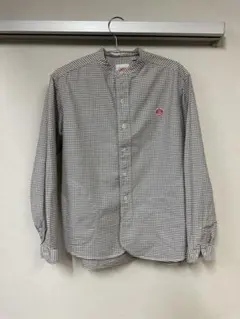 DANTON チェック柄 長袖シャツ ベージュ　サイズ34