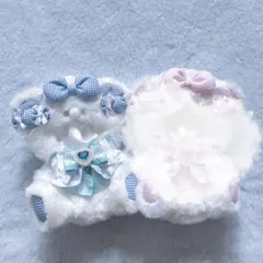 ハンドメイド おすわりぬい服 着ぐるみ 11cm-13cm 水色