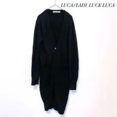 【処分祭】レディーラックルカ ニット ロングカーディガン 薄手 a0464