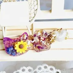 も*ち様 No.2391★ハンドメイド★新作♡フラワーレジンヘアクリップ