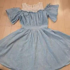 ラブトキ　デニムレースワンピース　140cm