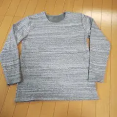 グレー ストライプ 長袖カットソー