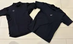 デサント&アシックス 野球アンダーシャツ 130cm ネイビー2枚セット