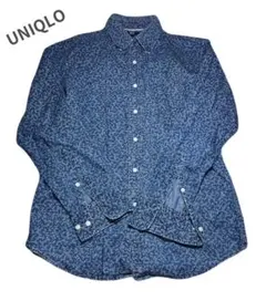 【美品】UNIQLO 花柄 長袖シャツ Sサイズ