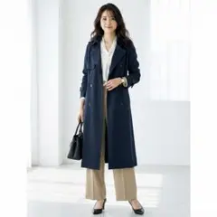 G7458*アーバンリサーチ☆センスオブプレイス☆トレンチコート☆紺ネイビー☆F