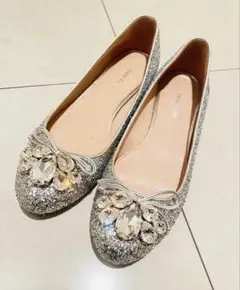 美品 Miu Miu シルバー ビジュー フラットシューズ 2026年最新】MIU MIU カラー：シルバー系 レディース フラットシューズ
