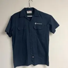 Dickies ワークシャツ Lサイズ ネイビー 襟付きのサムネイル