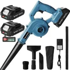 ブロワー 強力 充電式 PSE認定 コードレス2000mAh大容量バッテリ一2個