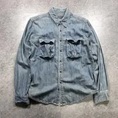 00s【archive】work denim shirt/Y2K/gimmick